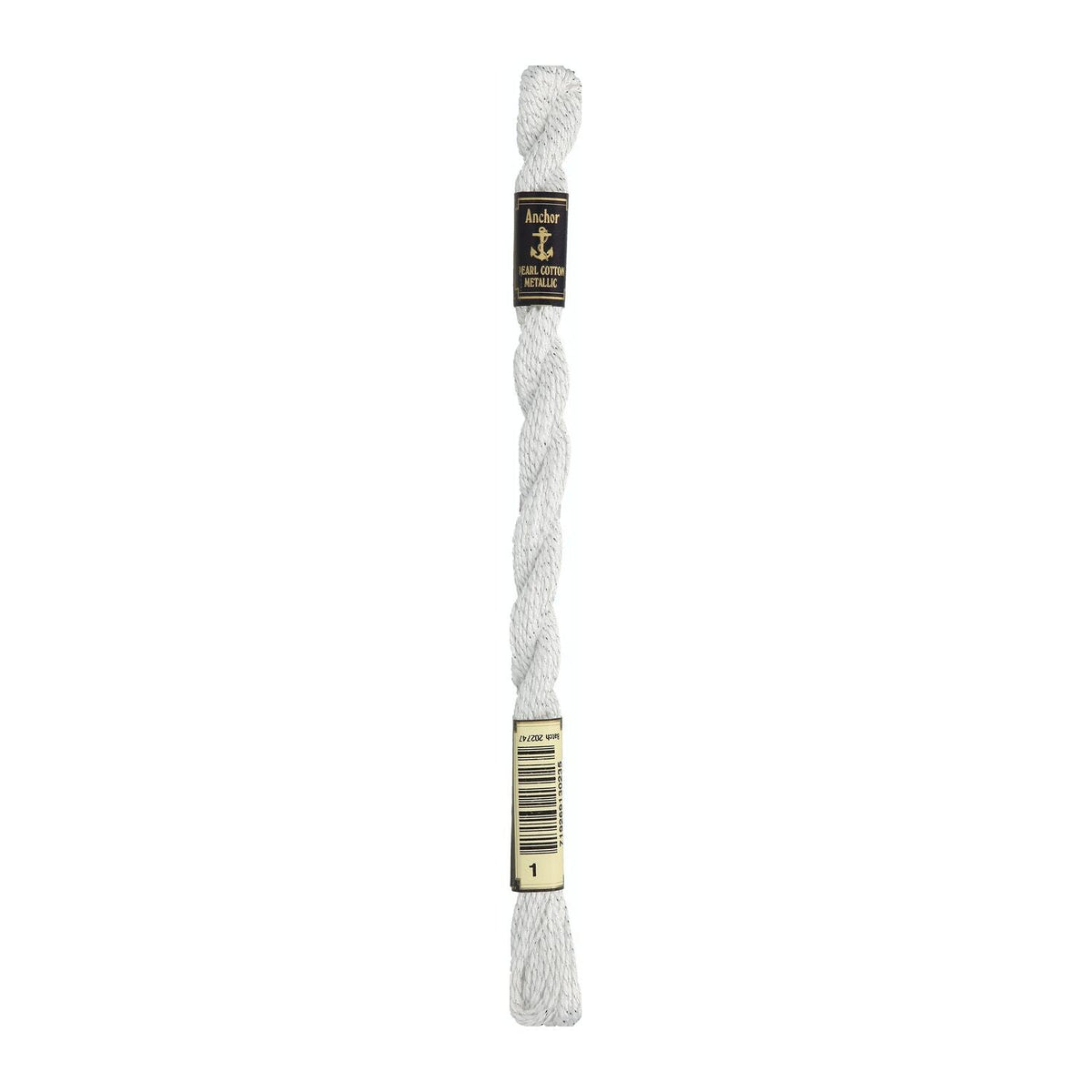Anchor Metallic Pearl Cotton Embroidery Thread, Silver/White – Sew ...