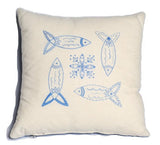 Embroidery Kit Blue Fish, Modern Embroidery Cushion Cover