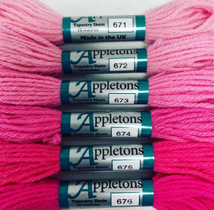 Appletons CREWEL Wool, Bubble Gum Pink -Set of 12
