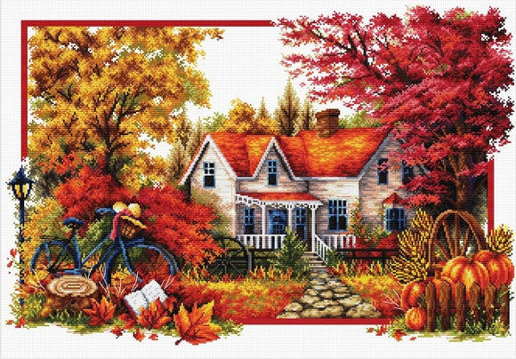 Autumn Comes NO-COUNT Printed Cross Stitch Kit N740-071