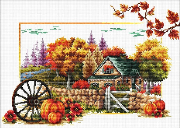 Autumn Farm NO-COUNT Printed Cross Stitch Kit N540-043