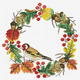 Autumn Wreath PRINTED Cross Stitch Kit, Needleart World N340-038