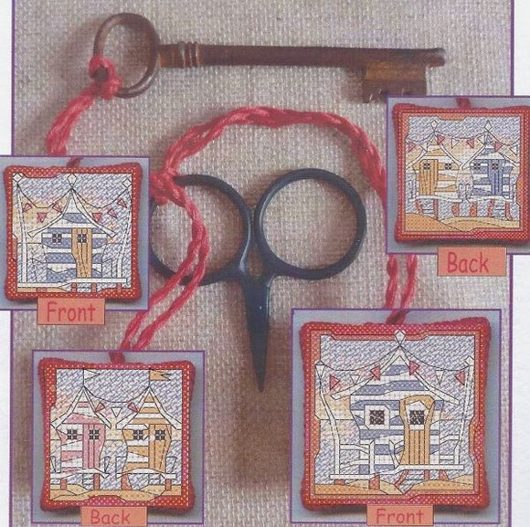 Beach Huts Scissor Keep & Key Keep Cross Stitch Kits, Michael Powell Art x131