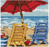 Beach Chairs Tapestry Needlepoint Kit, Dimensions D07223