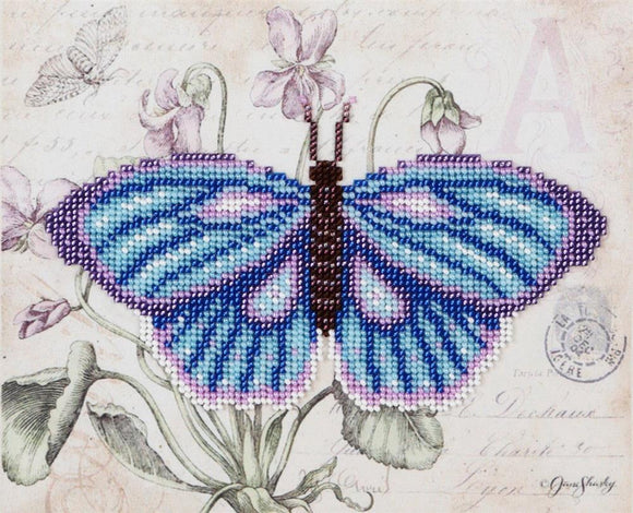 Bead Embroidery Kit Butterfly Blue Bead Work Embroidery Kit VDV