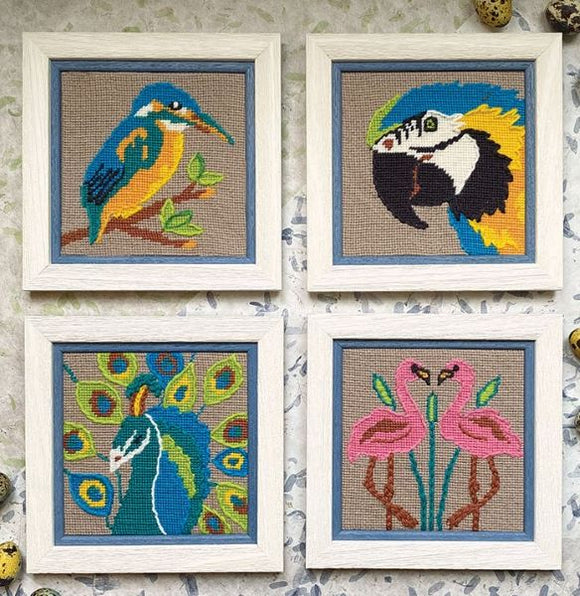 Beautiful Birds Tapestry Needlepoint Kits, Glorafilia - Set of 4