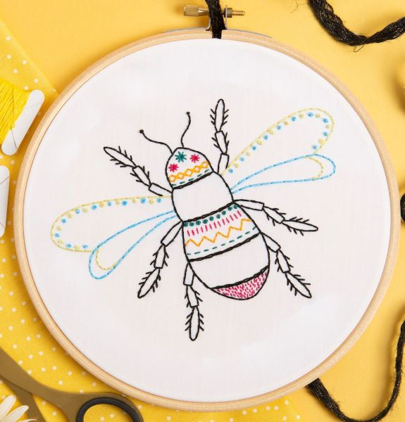 Bee Embroidery Kit with Hoop, Hawthorn Handmade