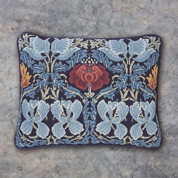 Beth Russell Needlepoint Kit Tapestry Kit, William Morris Tulip & Rose, Blue
