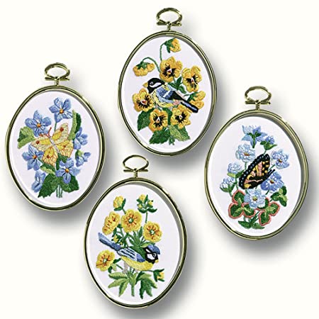 Embroidery Kit Birds and Butterflies Embroidery Set of 4, 004-0753