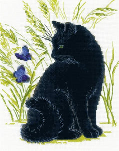 Black Cat Cross Stitch Kit, Riolis R2001