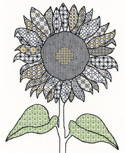 Creative Blackwork Embroidery Kit, Sunflower Blackwork XBW1