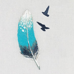 Blue Feather Embroidery Kit, Panna JK-2180