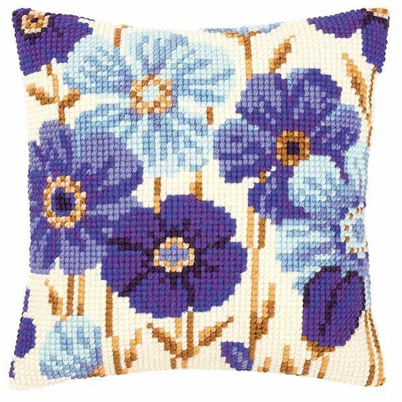 Blue Flowers CROSS Stitch Tapestry Kit, Vervaco PN-0145051