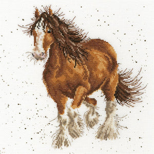 Cross Stitch Kit Feathers Horse, Hannah Dale Wrendale Designs XHD43