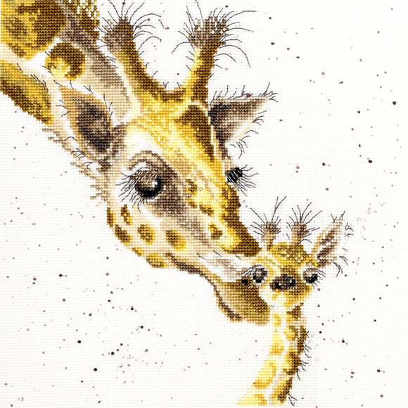 Cross Stitch Kit First Kiss Giraffes, Hannah Dale Wrendale Designs XHD3