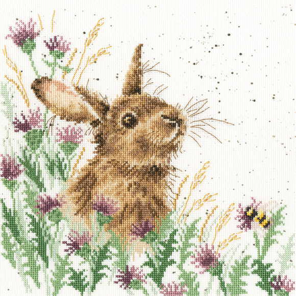 Cross Stitch Kit The Meadow, Rabbit, Hannah Dale Wrendale Designs XHD30