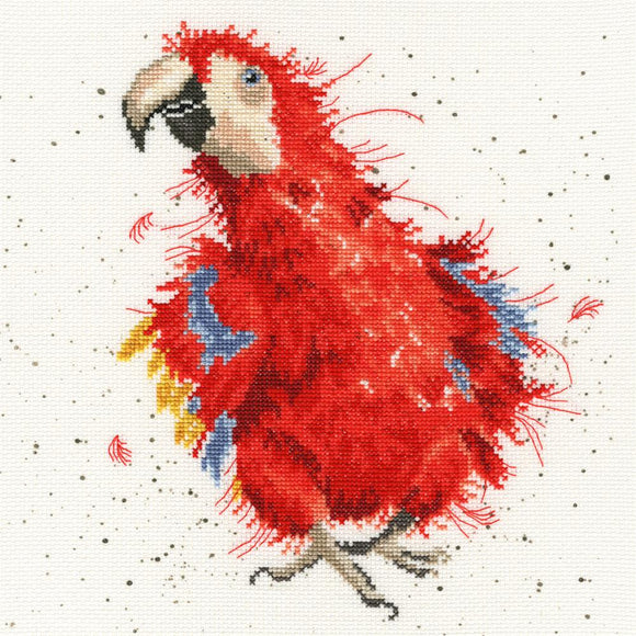 Cross Stitch Kit Parrot on Parade, Hannah Dale Wrendale Designs XHD26