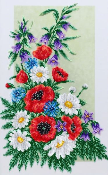 Bead Embroidery Kit Bouquet of Wild Flowers Bead Work Kit VDV, TN-0989
