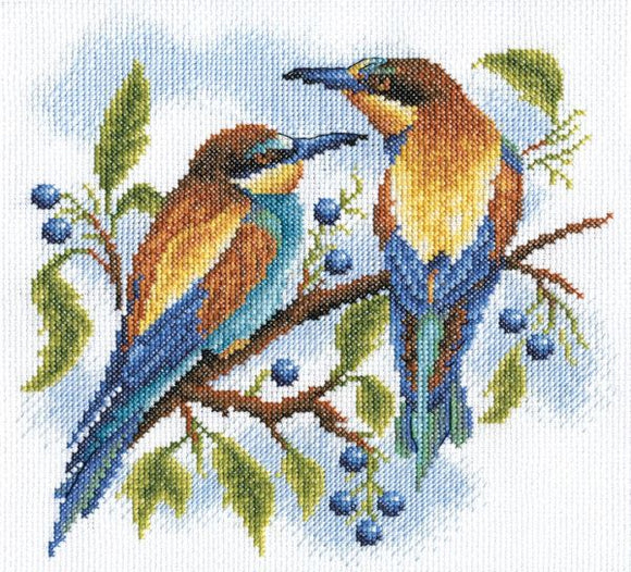 Bright Birds Cross Stitch Kit, Panna PS-0429
