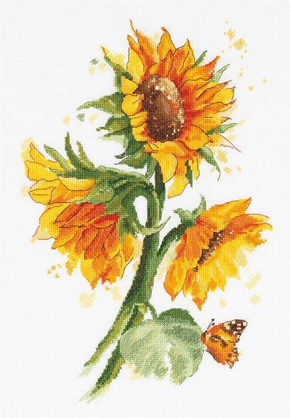 Bright Sunflowers Cross Stitch Kit, Panna C-7136