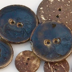 Glazed Coconut Buttons, Brown Button - Large, 30mm