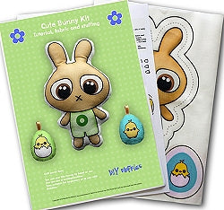 Green Bunny Soft Toy Making Kit, DIY Fluffies