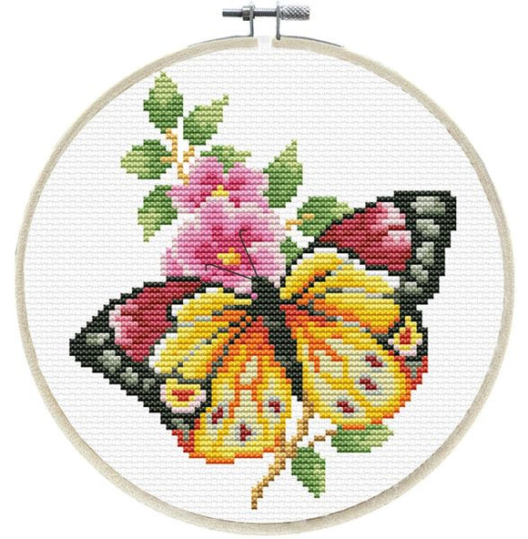 Butterfly Bouquet PRINTED Cross Stitch Kit, Needleart World N240-057
