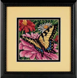 Butterfly on Zinnias Tapestry Needlepoint Kit, Dimensions D07232