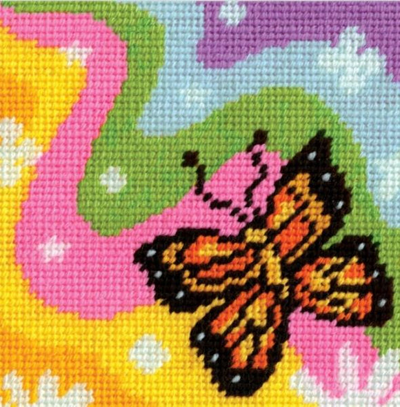 Butterfly Tapestry Kit, Needlepoint Starter, Design Works 2629