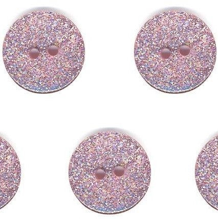 Pink Glitter Buttons, Mini Glitter Buttons 12mm, SET of 10