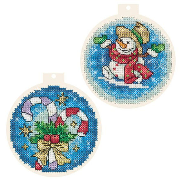 Candy Cane Bauble Ornaments Cross Stitch Kit, Panna IG-7106