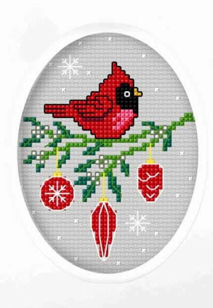Cardinal Cross Stitch Christmas Card Kit, Orchidea ORC6287