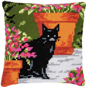 Cat Between Flowers CROSS Stitch Tapestry Kit, Vervaco PN-0184395