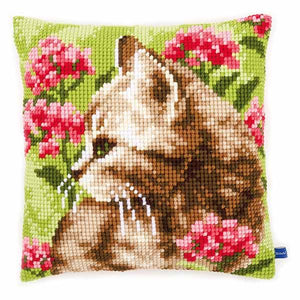 Cat in Flower Field CROSS Stitch Tapestry Kit, Vervaco pn-0155961