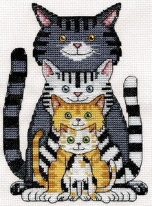 Cat Family Cross Stitch Kit, Design Works 3450