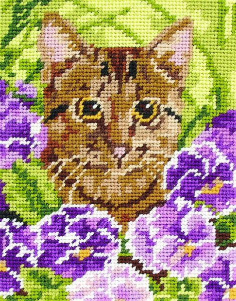 Cat Tapestry Kit, Needlepoint Starter, Anchor MR933
