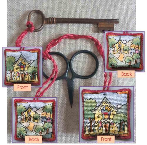 Chapel Scissor Keep & Key Keep Cross Stitch Kits, Michael Powell Art x104