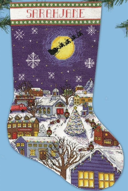 Christmas Eve Stocking Cross Stitch Kit, Design Works 5197