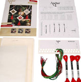 Red Green Trees Cross Stitch Kit, Christmas Decorations (x3) Anchor AKE0007\0003