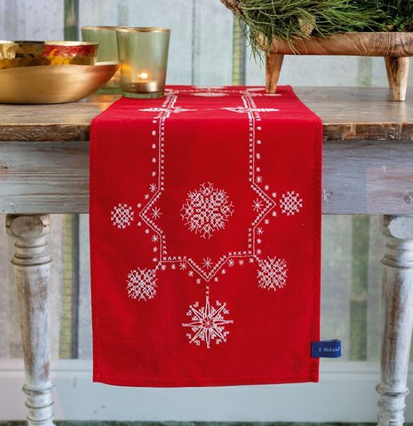 Christmas Stars Tablecloth Embroidery Kit Runner, Vervaco PN-0155278