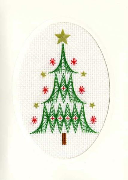 Christmas Tree Cross Stitch Christmas Card Kit, Bothy Threads XMAS24