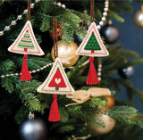 Green Red Stars Cross Stitch Kit, Christmas Decorations (x3) Anchor AKE0006\0003