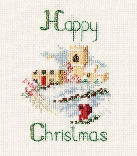 Christmas Village Cross Stitch Christmas Card Kit, Derwentwater Designs