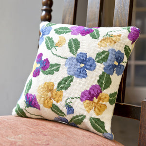 Tapestry Kit Pansy Garden Cushion / Herb Pillow, Cleopatra's Needle