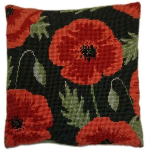 Tapestry Kit Wild Poppy Cushion / Herb Pillow, Cleopatra's Needle