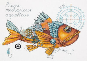 Clockwork Fish Steampunk Cross Stitch Kit, Panna M-1914