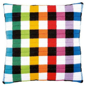 Colourful Squares Long Stitch Kit, Vervaco Cushion Front PN-1530/2004