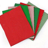 Country Cotton Fabric Bundle, Fat Quarters -Red/Green Spots/Checks
