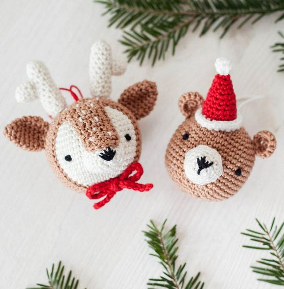 Christmas Reindeer and Teddy Amigurumi Crochet Kit, Anchor
