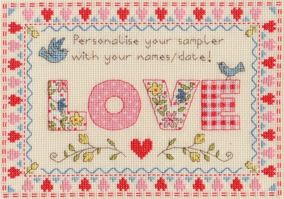 Love Sampler Counted Cross Stitch Kit, Bothy Threads XSW5